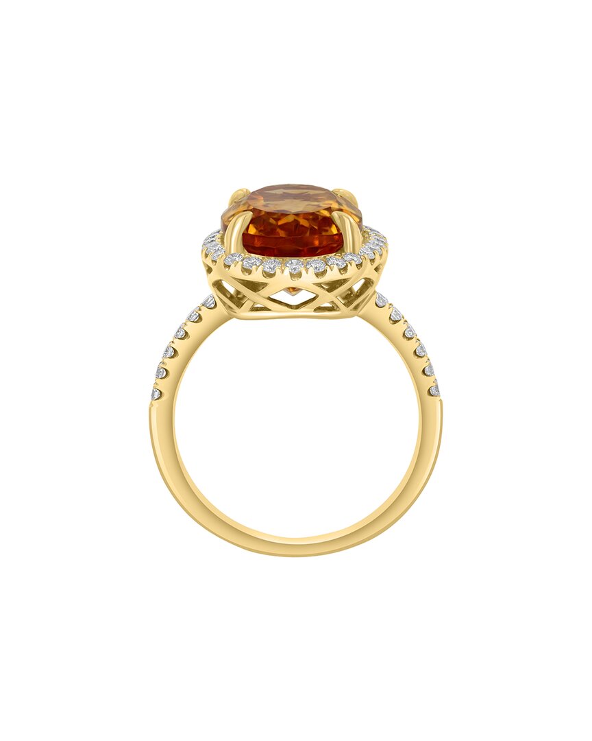 14k 6.29 ct. tw. diamond & citrine ring