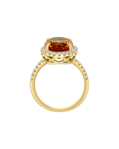 14k 6.29 ct. tw. diamond & citrine ring