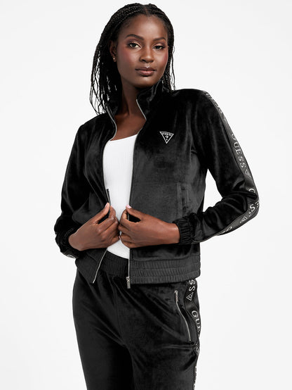 eco janess logo-tape velour jacket