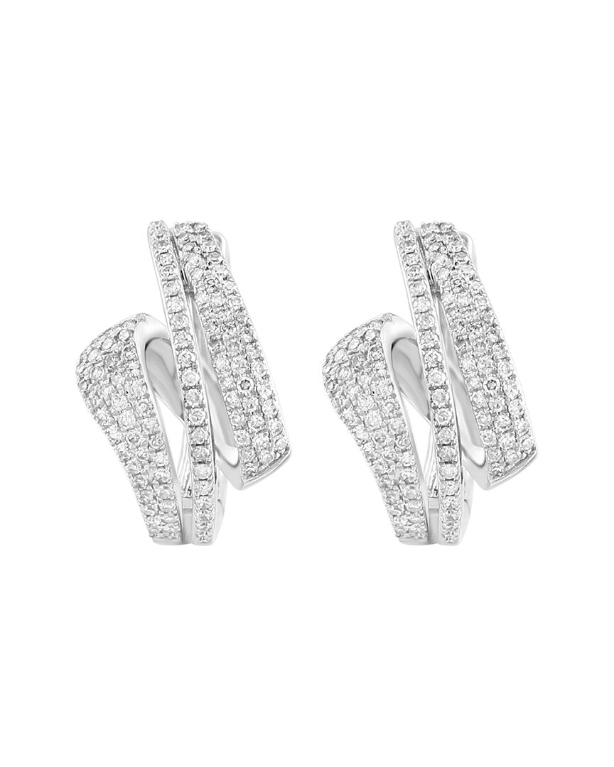 silver 0.76 ct. tw. diamond earrings