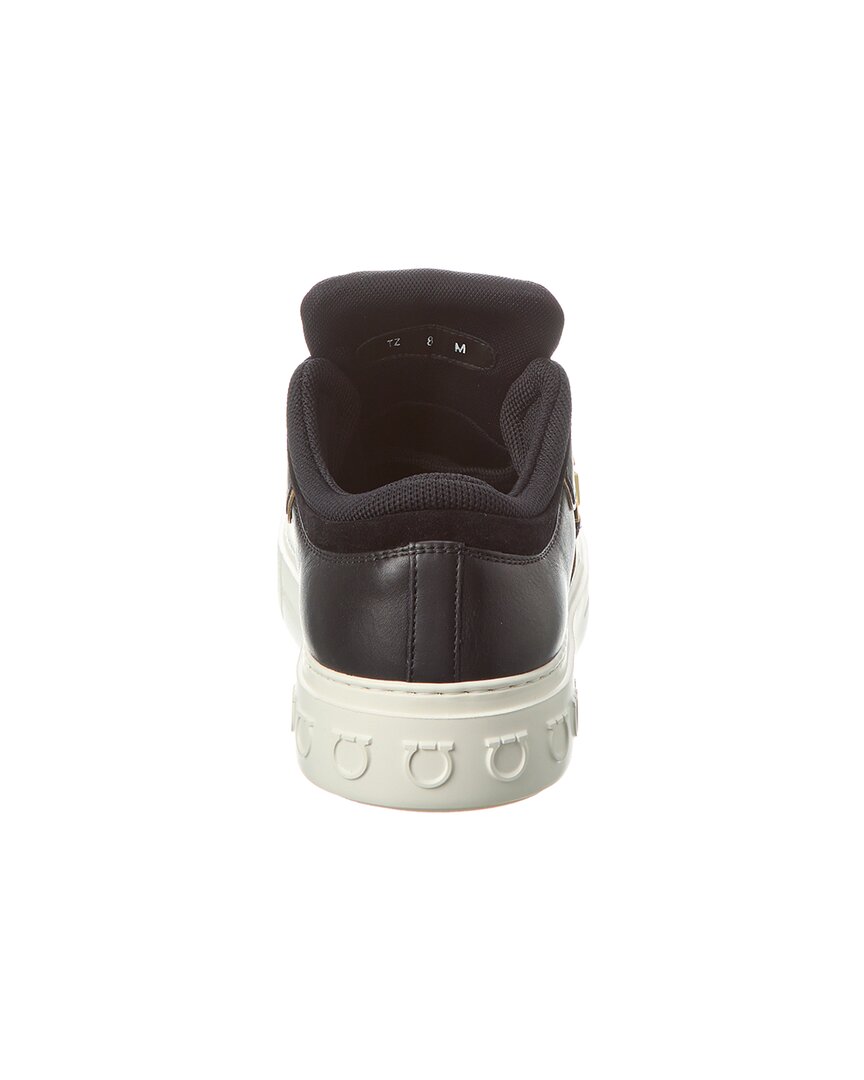 ferragamo beck suede & leather sneaker