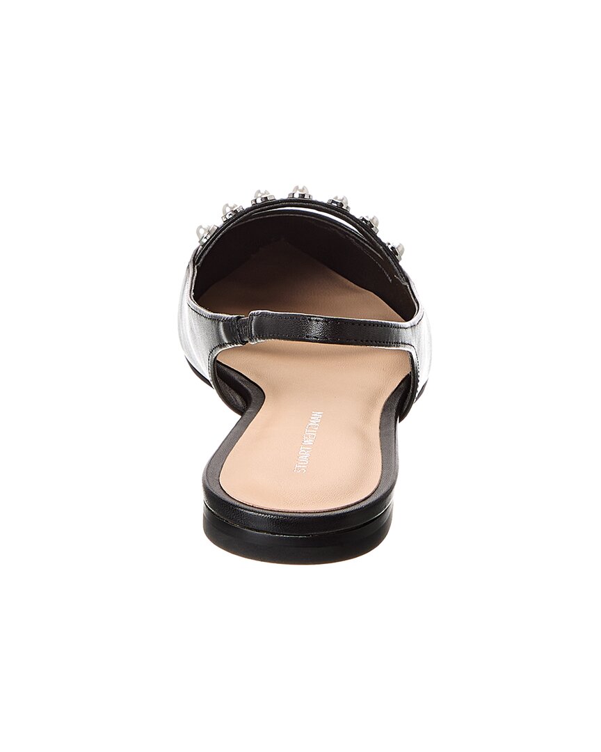pearl leather slingback flat