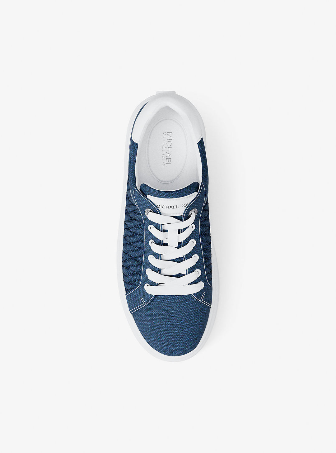 romey matelassé denim platform sneaker