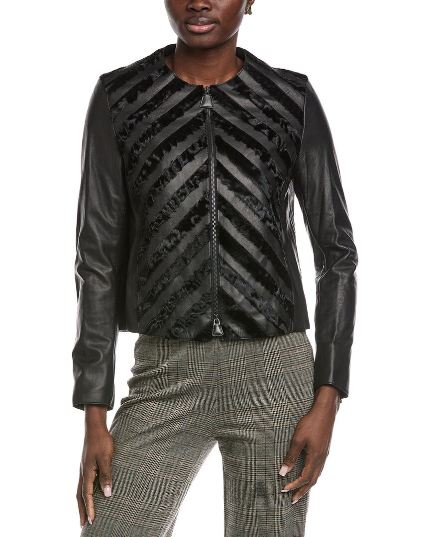 rosalie silk-lined leather jacket