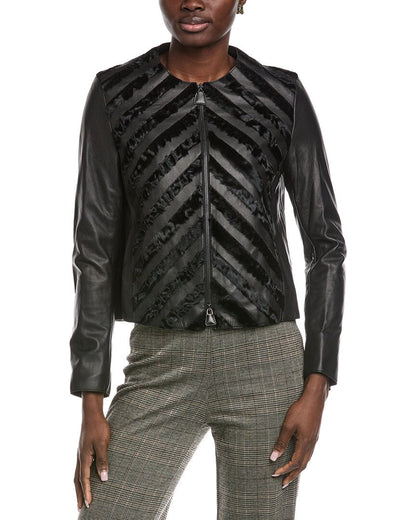 rosalie silk-lined leather jacket