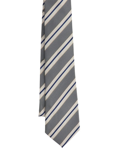 silver & navy wide stripe tie