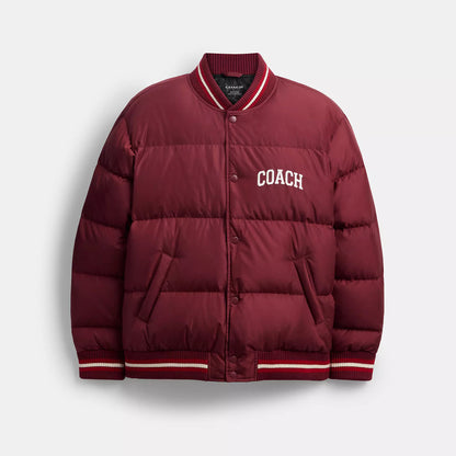 varsity down jacket in recycled polyester