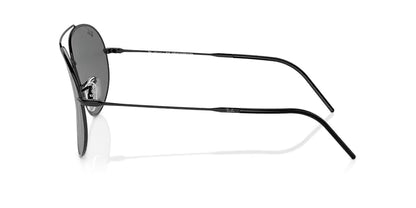 men's rbr0101s reverse aviator sunglasses in polished black dark grey