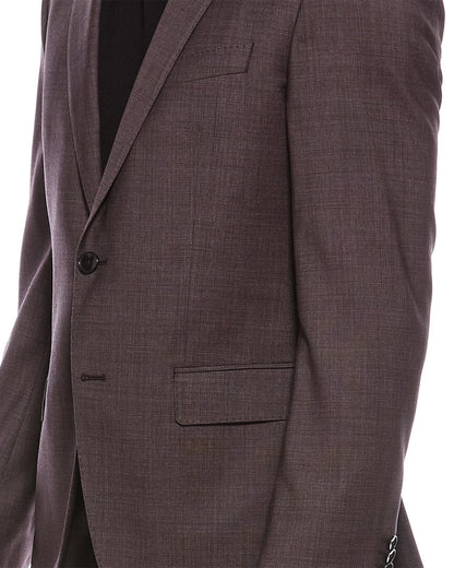 2pc wool-blend suit with flat front pant