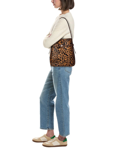 belted haircalf bucket bag
