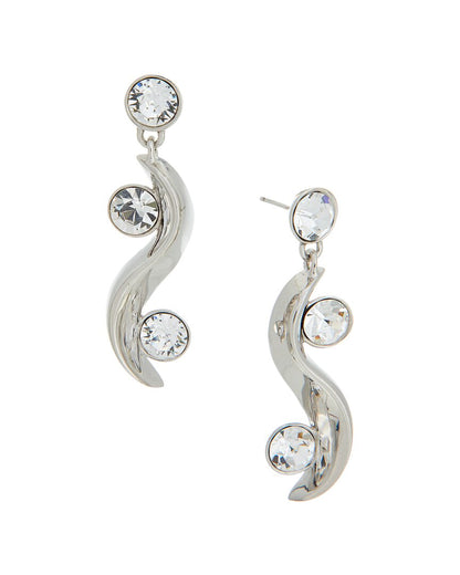 crystal wave drop earrings