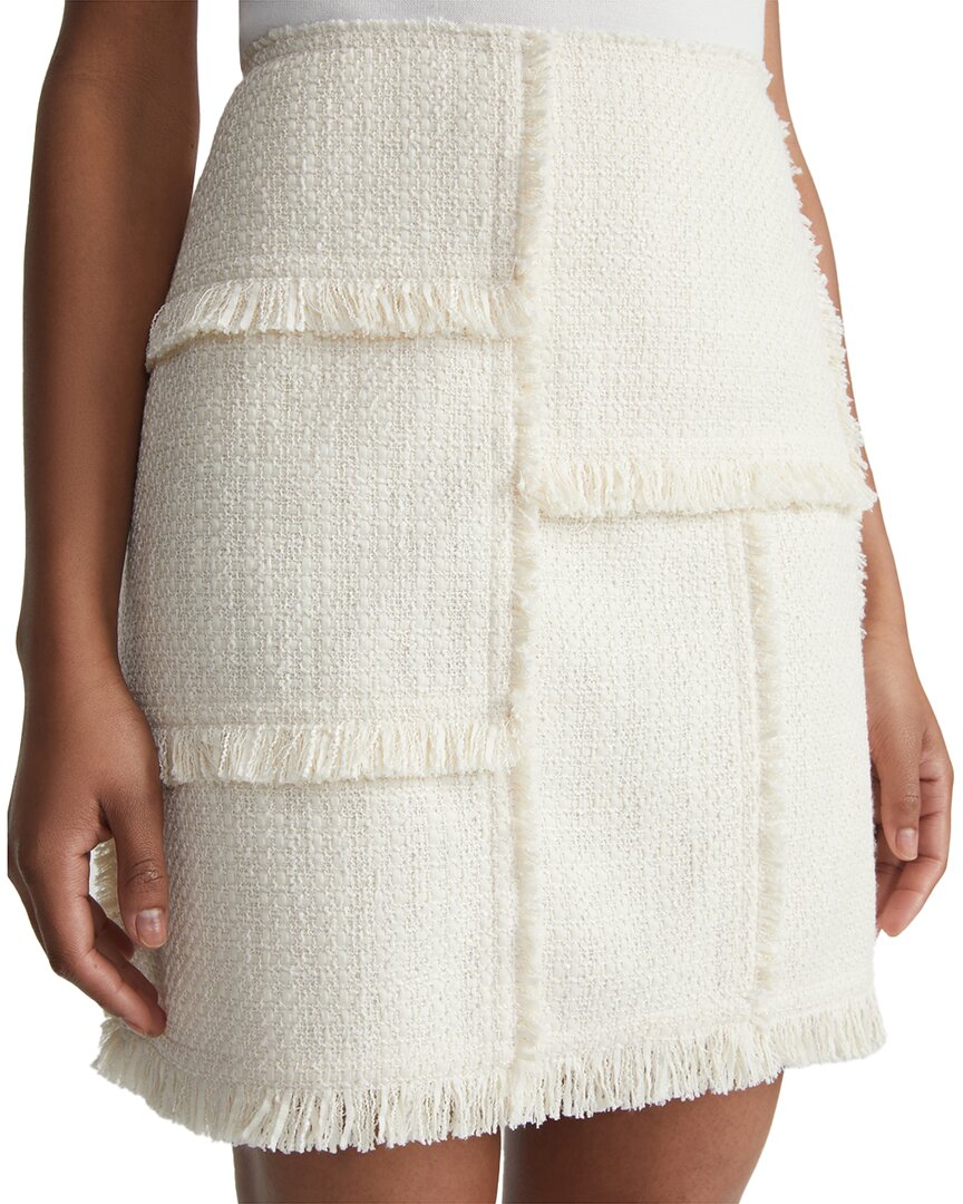 fringed patchwork mini skirt