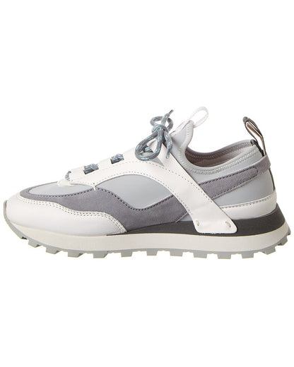 ferragamo indy leather & suede sneaker