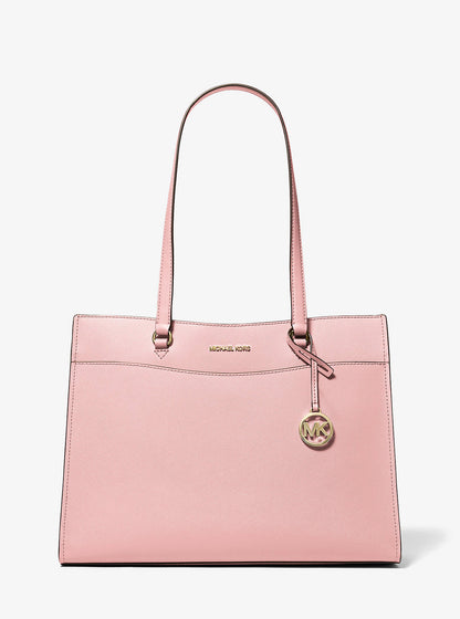 jet set travel large saffiano leather pocket tote bag