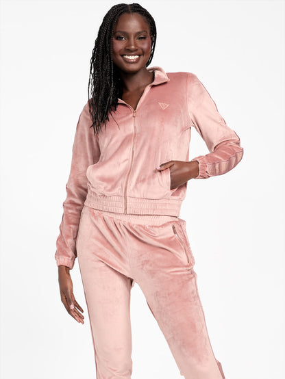 eco janess logo-tape velour jacket