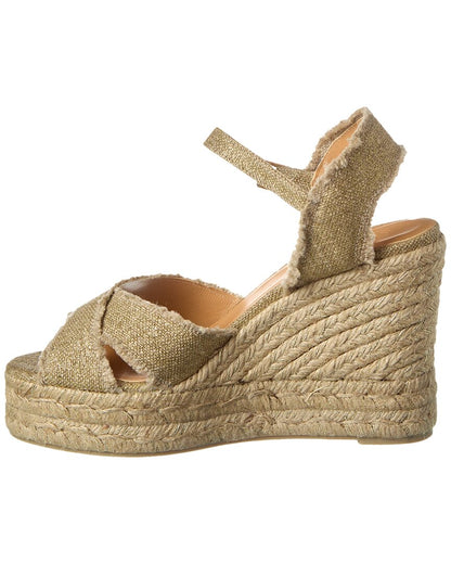 bromelia 100 metallic canvas wedge espadrille