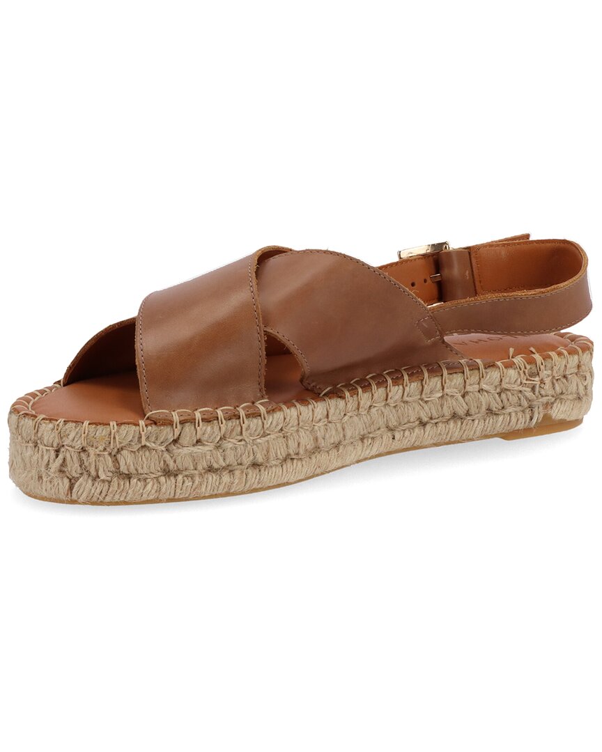 crossed leather espadrille