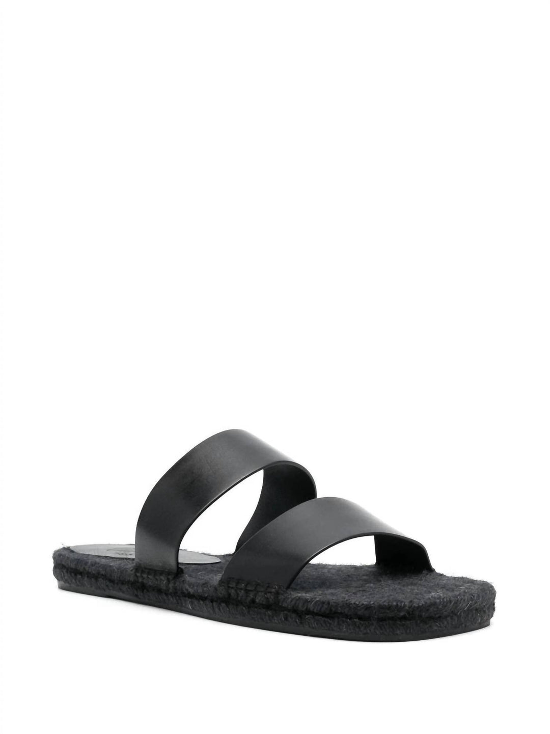 men's kim leather slip on sandal in negro