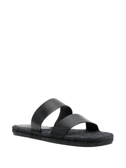 men's kim leather slip on sandal in negro