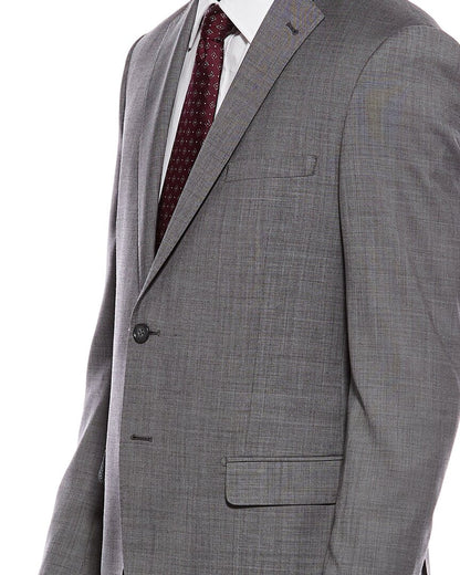 2pc wool suit with flat front pant
