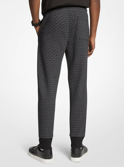 signature logo print cotton blend joggers