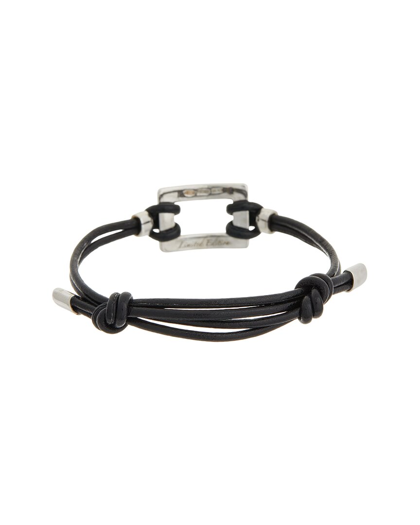 roger viver logo leather metal bracelet