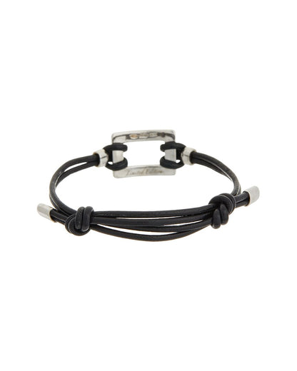 roger viver logo leather metal bracelet