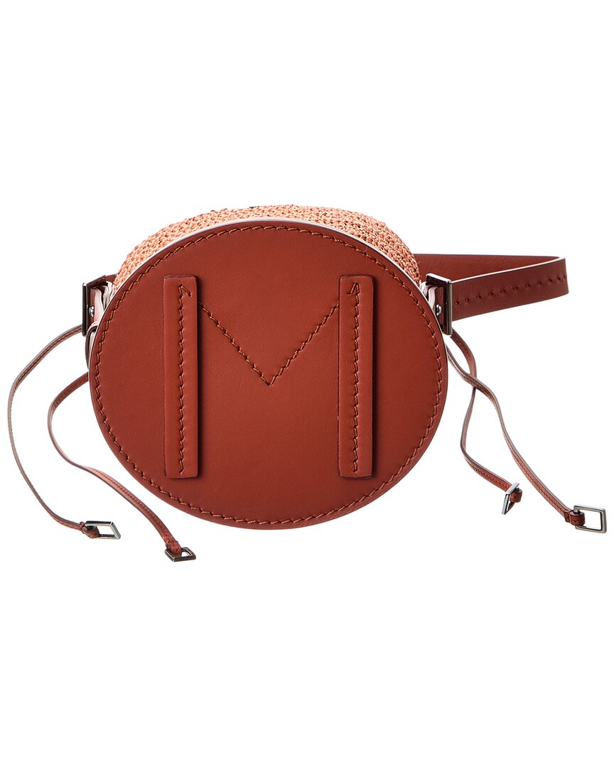 logo plaque leather-trim bucket bag