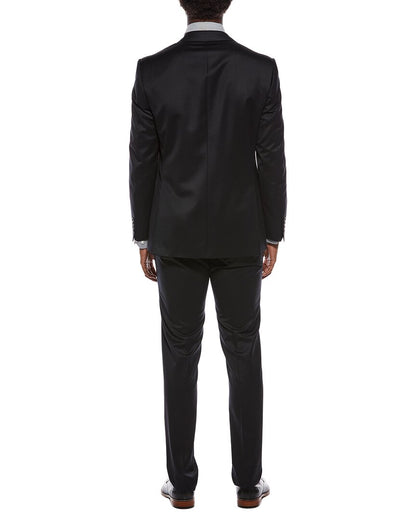 2pc wool suit with flat front pant