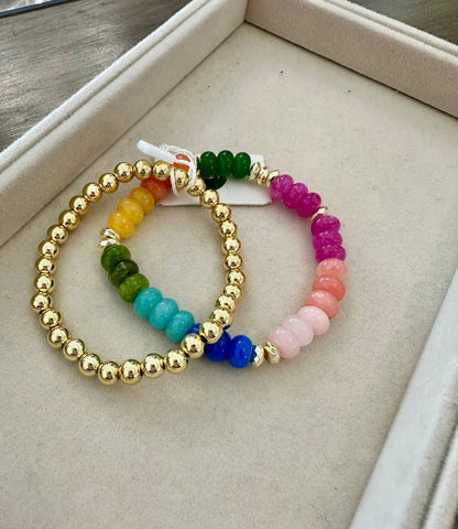 women's jamie bracelet set in bright rainbow