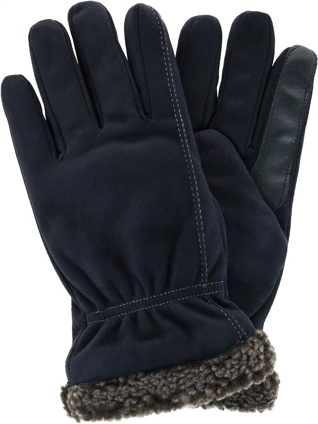 men’s recycled microsuede and berber glove in black