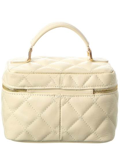 mia quilted leather vanity bag