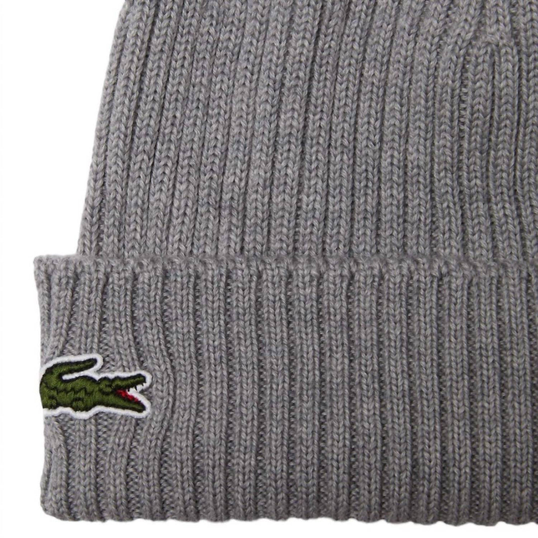 unisex - ribbed wool beanie in grey chine