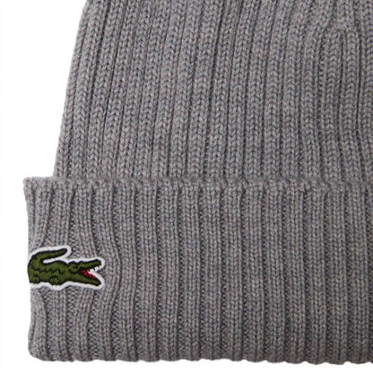 unisex - ribbed wool beanie in grey chine