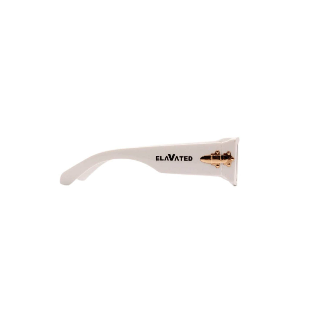 men's elavated sunglasses in white leopard