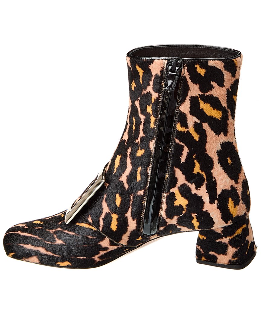 logo plaque piping haircalf bootie