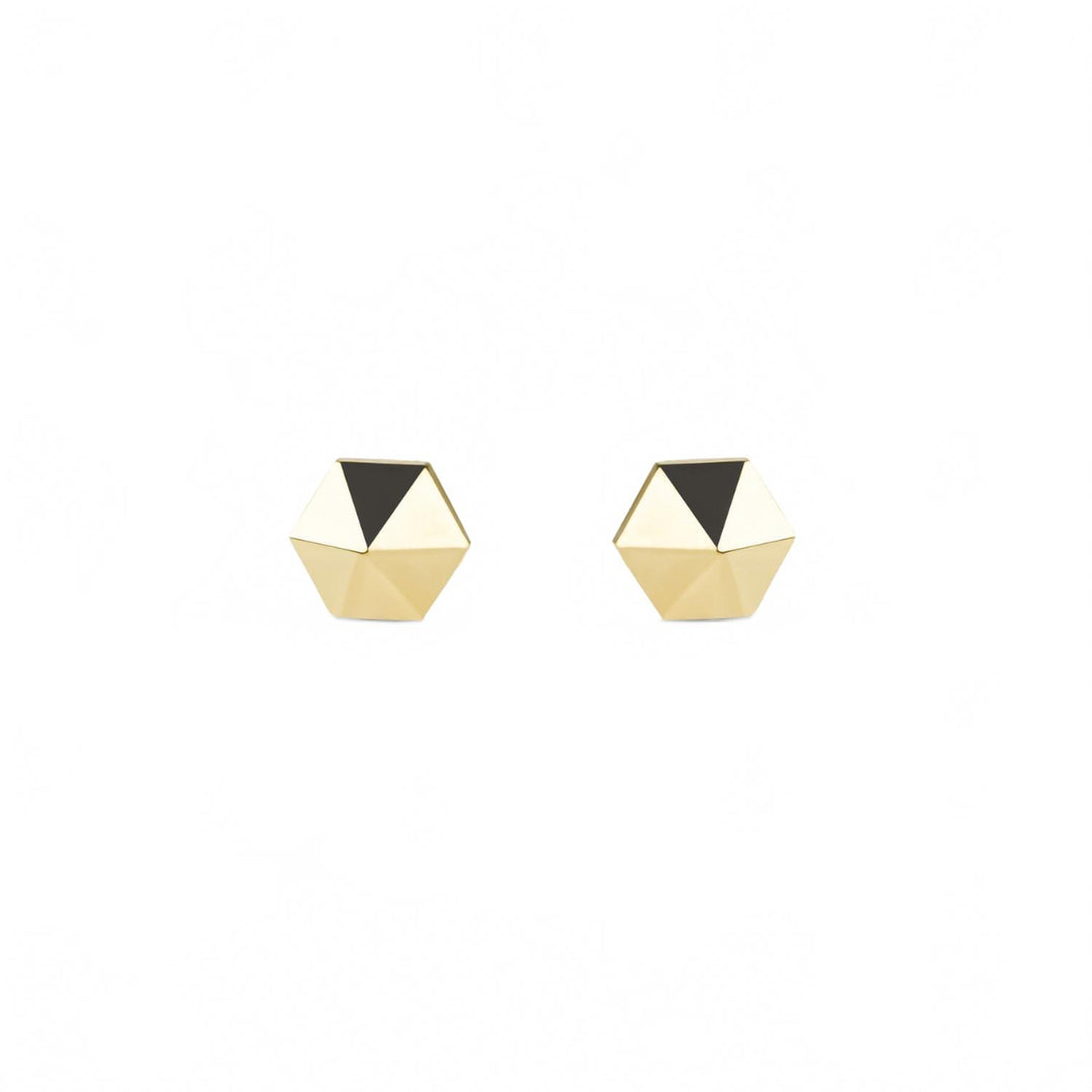 women's water 14 karat yellow gold stud earrings