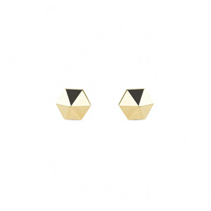 women's water 14 karat yellow gold stud earrings