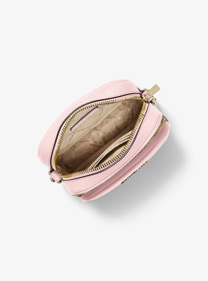 jet set travel medium pebbled leather crossbody bag
