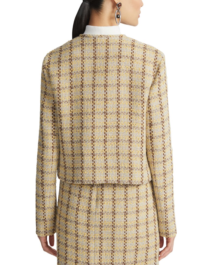 collarless patch pocket jacket