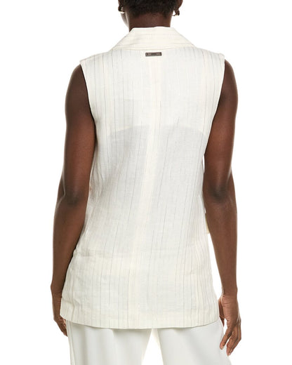 linen-blend vest