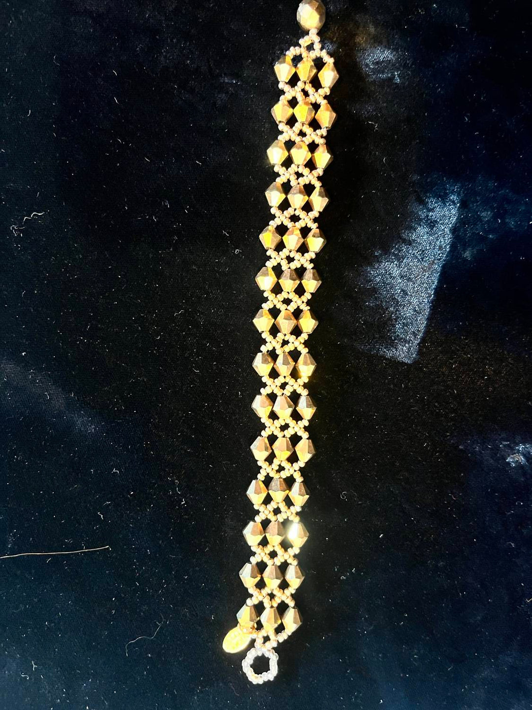 women's beaded bracelet in gold