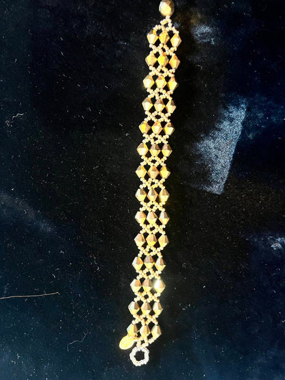 women's beaded bracelet in gold