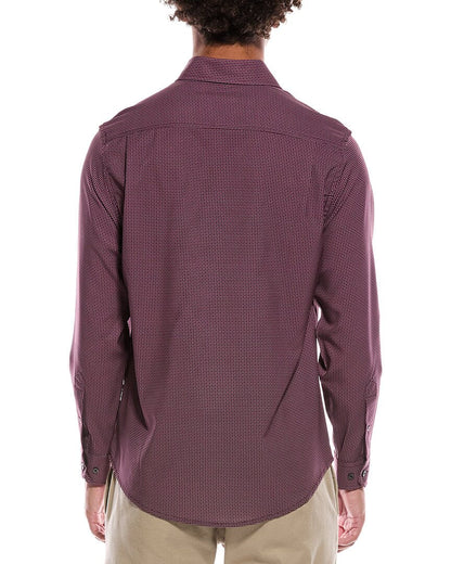 4-way geo print woven sport shirt