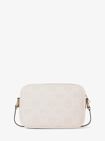 jet set travel large logo debossed camera crossbody bag