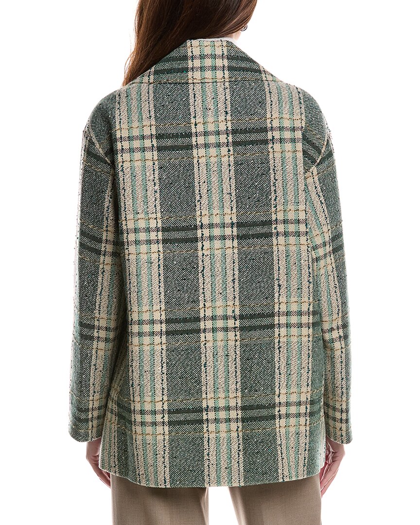 double breasted wool-blend car coat