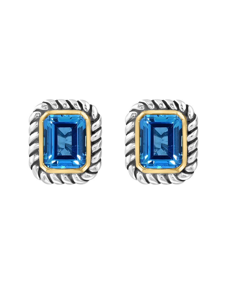 silver 4.94 ct. tw. blue topaz earrings
