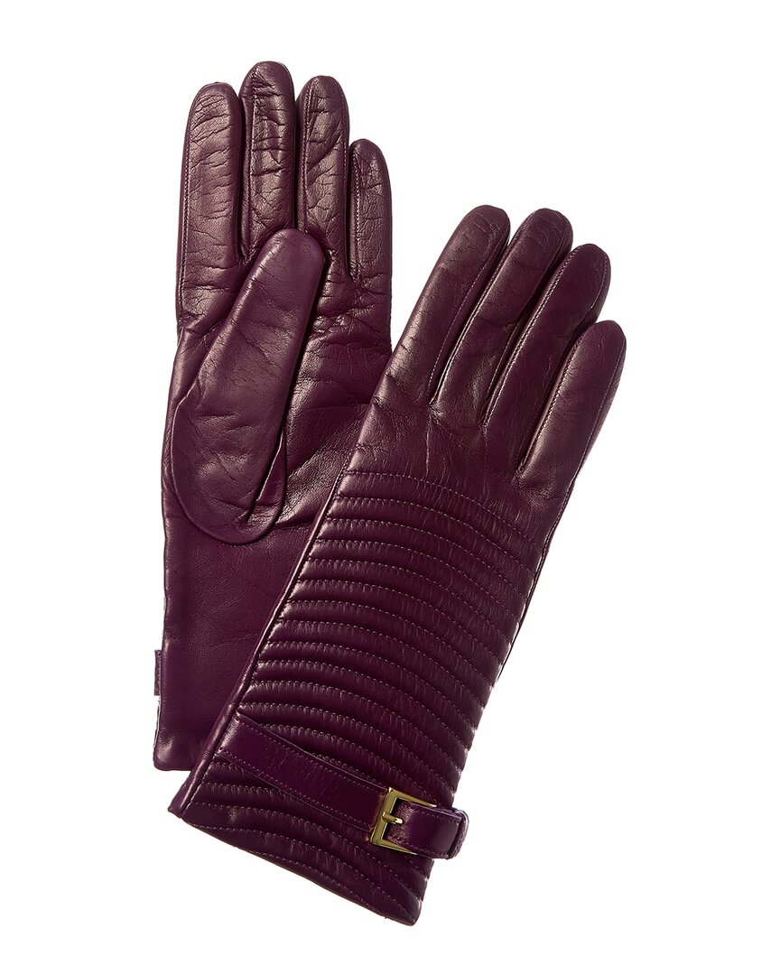 quilted cashmere-lined leather gloves