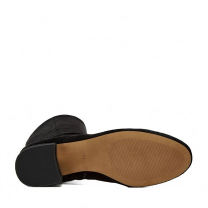 women's gold boots in black