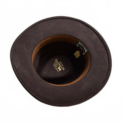 men's crushable felt outback hat in chocolate